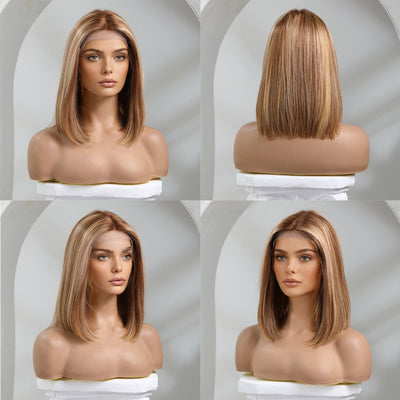 HAIRCUBE Human Hair 13x1 Lace Front Wig Shoulder